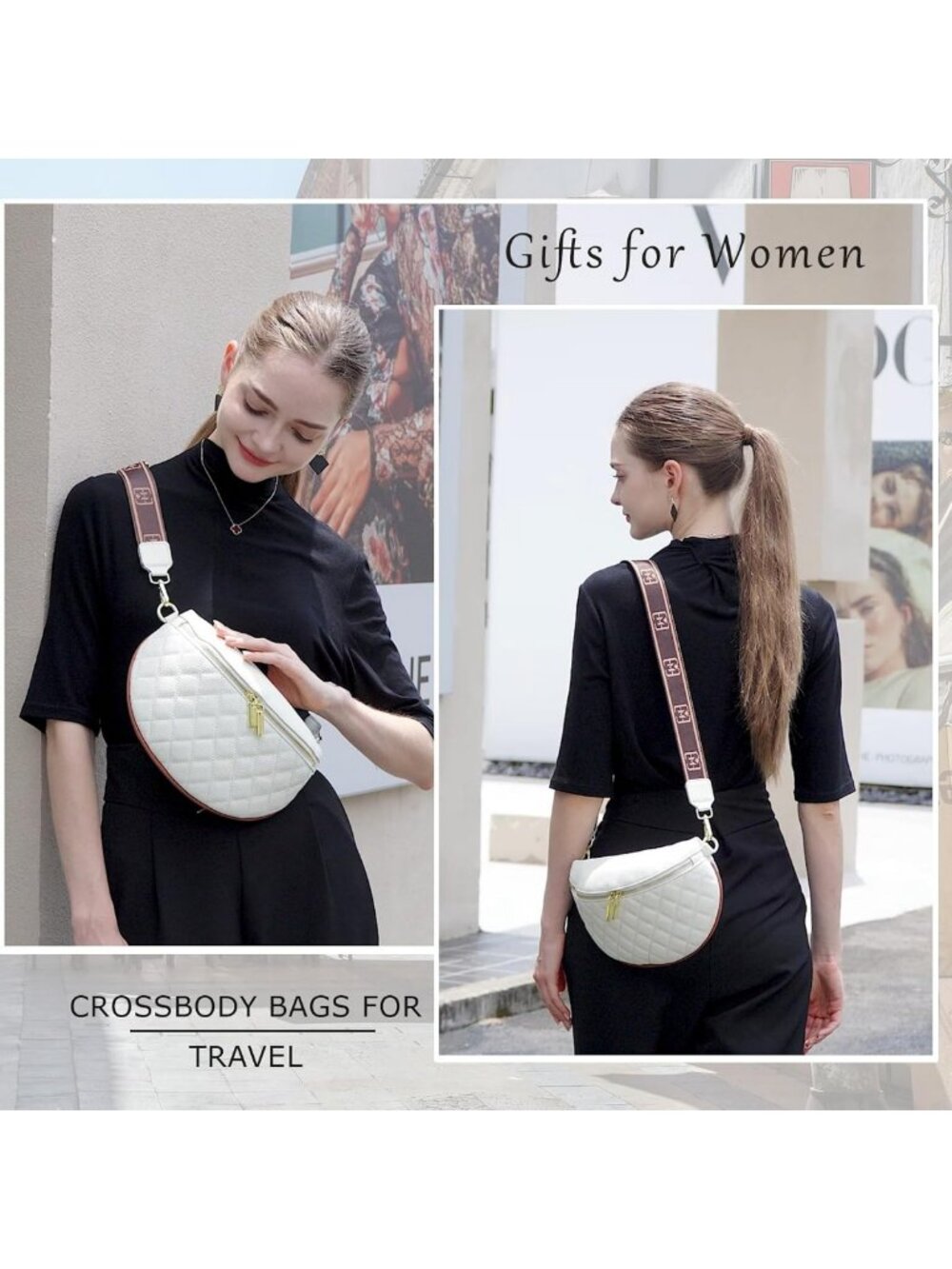 Trendy Small Crossbody Sling Bag for Women - Anti-Theft Leather Fanny Pack for - Picture 8 of 8